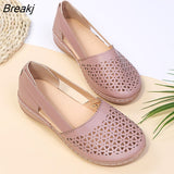 Niulatu Women's Flat Shoes Wedge Sandals New Hollow Breathable Summer Casual Shoes for Woman Retro Plus Size Comfortable Walking Shoes DJSE