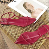 Niulatu Style Flat With Gladiator Beach Sandals Ladies Casual Pointed Toe Ankle Buckle Strap Summer Shoes Women Black White DJSE