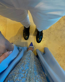 Niulatu Blue Beaded Sequins Luxury Evening Dresses Satin Trim with Shawl Arabian Dubai Muslim Prom Dress HZ1007