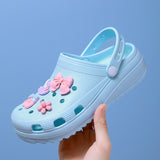 Niulatu Women Clogs Shoes Cute Cartoon Garden Sandals Women Non-slip Lightweight Slides Ladies Summer Casual Beach Sandals DJSE