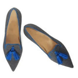 Niulatu Toe Flat Shoes Elegant Low Heel Fringe Mules Women New Brand Concise mxed-color Mules DJSE