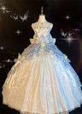 Niulatu Ball Gown Sweetheart Satin Short Sleeves Long Evening Gown Prom Dresses SD1433