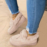 Niulatu Winter Flat Shoes Woman Warm Snow Boots Ladies Fur Ankle Boots Plus Size Bee Fashion Moccasins Footwear new DJSE