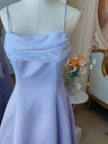Niulatu Purple Spaghetti Straps Prom Dress Fairy Formal Party Gown Evening Dress HZ1007