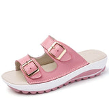 Niulatu Womens Sandals Summer Beach Shoes Women Slipper Plus Size Buckle Slide Sandals Comfort Thick Sole Slippers Wedge DJSE