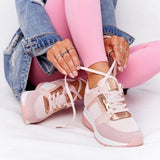 Niulatu Thick Bottom Sneakers For Women Wedge Sneakers Breathable Light Weight Sequined Shake Vulcanized Shoes Fashion Girls 2025 DJSE