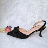 Niulatu 2025 New Arrival Italian Design Elegant Black Color Women Shoes And Bag Set For Party High Quality Lady Occasion Shoes DJSE