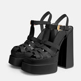 Niulatu Women's Sandals Summer Female Square Toe High Heels Platform Ladies Wedding Party Shoes Sexy Luxury Woman Sandal New 2025 DJSE