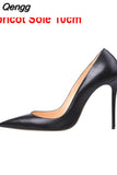 Niulatu Black 12cm High Heels Shoes Woman Pumps Side Empty Pointed Toe Stilettos Sexy Wedding Shoes QKOU002 ROVICIYA DJSE