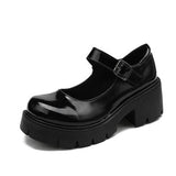 Niulatu Janes Women's Patent Leather Pumps Ladies Lolita Shoes Woman Waterproof Platform Cosplay High Heels Female Vintage Footwear DJSE