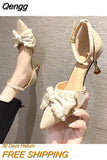 Niulatu Pearl Bowknot Pumps Women Pointed Toe Ankle Strap High Heels Shoes Woman 2025 New Thin Heels Wedding Prom Shoes DJSE