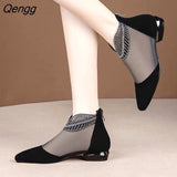 Niulatu Mesh Peep Toe Sandals Sexy Hollow Out Single Shoes Lace Pumps Woman High Heel Fashion Autumn Footwear Platform Ladies DJSE