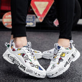 Niulatu Lovers Fashion Graffiti Sneakers Men Shoes Colorful Print Men Casual Sneakers Breathable Trainers Man zapatillas hombre DJSE