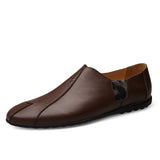 Niulatu Leather Men Casual Shoes Luxury Brand 2025 Mens Loafers Moccasins Breathable Slip on Lazy Driving Shoes Plus Size DJSE