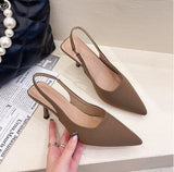 Niulatu Spring Slingback Sandals Women Half Wrap Pointy Toe Designer High Heel Shoe Elegant Pleated Pumps Party Dress Mujer DJSE