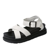 Niulatu Design Open Toe Platform Chunky Heel Punk Leisure women's Sandals Casual Buckle Black White Trendy Shoes Woman DJSE