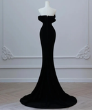 Niulatu Luxurious Velvet Beaded Evening Dress Long Prom Dress HZ1007
