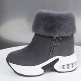Niulatu Women's 2025 Winter Short Boots Shoes Platform High Heels Casual Thick Ytmtloy Chelsea Round Toe Wedges Botas De Mujer Sexy 1 DJSE