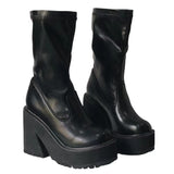 Niulatu Boots Shoes For Women Goth Gothic Fashion Mid Calf Ankle Women's Boots Female 2025 Winter Brand INS botas mujer DJSE