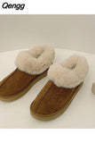Niulatu Women's Slippers Winter Plush Warm Shoes Unisex Indoor Outdoor Flip Flops Casual Shoes Zapatos De Mujer DJSE