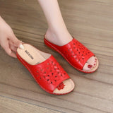 Niulatu Women's Slippers Vintage Wedges Retro Slipper 2025 New Summer Platform Ladies Beach Slides Hollow Out Flip Flops Sewing Shoes DJSE