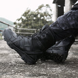 Niulatu Men Military Tactical Men's Boots Special Force PU Leather Waterproof Desert Combat Ankle Boot Army Work Men Shoes EVA DJSE