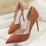Niulatu Shoes Suede Woman Pumps Ladies Stiletto Women Shoes Red Pink Black Wedding Shoes High Heels 2025 Women Basic Pump Shoes DJSE
