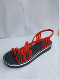 Niulatu Women's Sandals Large Size Women's Sandals Rope knot Summer Europe The United States Beach toe Flat Sandals Women's Shoes DJSE