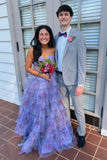 Sweetheart Floral Corset Tulle Ruffle A-line Prom HZ0308