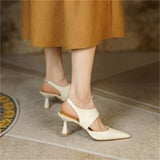 Niulatu Temperament Baotou stiletto sandals women's 2025 summer new women's shoes wear one word with pointed toe high heels women DJSE