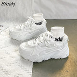 Niulatu Women' Sneakers Thick Bottom Platform Vulcanize Casual Chunky Running Shoes for Woman Autumn Winter Female 2025 DJSE