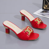 Niulatu Women's Slippers Sandals Shoes Female Golden Metal Chain Ladies Fashion Casual Slides Mules Ytmtloy Indoor Zapato Mujer DJSE