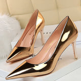 Niulatu Shoes Woman Pumps Patent Leather High Heels Shoes Women Basic Pump Wedding Shoes Female Stiletto Women Heel Plus Size 43 DJSE