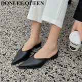 Niulatu Brand Designer Women Slippers Fashion Leopard Mule Flat Pointed Toe Casual Shoes Slide Low Heel Snake Sandal Big Size DJSE