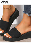 Niulatu Wedges Slippers for Women 2025 Summer Chunky Platform Wedge Heels Sandals Woman Light Thick Sole Beach Shoes Mujer DJSE