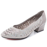 Niulatu new summer fashion pumps cutouts women casual crystal ladies shoes high heels Tenis Feminino genuine leather DJSE