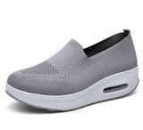 Niulatu Women Flat Platform Shoes Sneakers Round Toe Slip-on Flat Bottom Wedge Walking Shoes Solid 2025 Summer Breathable Casual Mesh PU DJSE