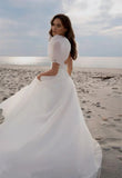 Niulatu Dresses Charming A-Line Square Neck Short Sleeves with HZ1007