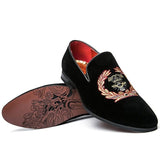 Niulatu Men's Suede Leather Loafers Mens Casual Embroidery Moccasins Oxfords Shoes Man Party Driving Flats EUR Sizes DJSE