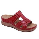 Niulatu Summer Women Wedge Sandals Premium Orthopedic Open Toe Sandals Vintage Anti-Slip Leather Casual Female Platform Retro Shoes DJSE