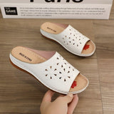 Niulatu Women's Slippers Vintage Wedges Retro Slipper 2025 New Summer Platform Ladies Beach Slides Hollow Out Flip Flops Sewing Shoes DJSE