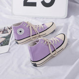 Niulatu Women&Men Fashion Vulcanize Shoes Woman Sneakers New Rainbow Retro Canvas Shoes Flat Fashion Comfortable High Shoes Women DJSE