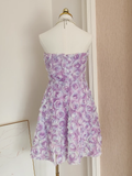 Niulatu A Line Sweetheart Lilac Lace Vacation Dresses Short Floral Birthday Outfits SD333