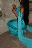 Niulatu One Shoulder Long Prom Dress Satin Evening Gown HZ1007