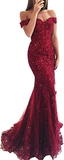 Niulatu beaded tulle maxi evening dress off the shoulder mermaid formal party dress HZ0113