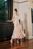 Niulatu Pink Sweetheart Straps Mermaid Evening Dress Satin Long Prom Dress HZ1007