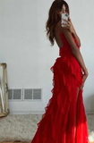 Niulatu Ruffle Long Formal Dress Elegant Evening Dresses HZ1007