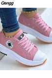 Niulatu Women Fashion Platform Low-top Women Single Shoes Thick-soled Candy Color Flats Female Canvas Shoes 2025 DJSE
