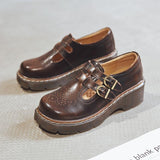 Niulatu Literary Retro Lolita Women Pumps Mary Janes Shoes Round Toe Student Girl Platform T-Strap Buckle Bullock Shoes 1119 DJSE