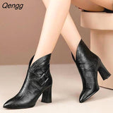 Niulatu Women's Boots 2025 New Fashion Temperament Autumn and Winter High Heels and Ankle Shoes Boots Wedding Party Shoes DJSE